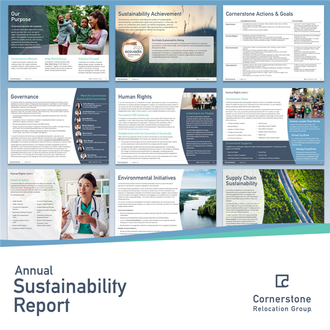 Cornerstone Relocation Group Publishes 2023 Sustainability Report 